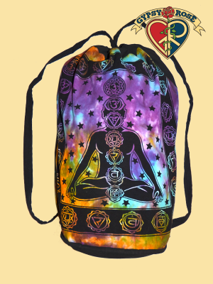 Cosmic Chakra Print Tye Dye Cotton Backpack