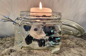 Obsidian & Hematite Floating Candle