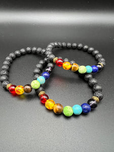 Black Lava Chakra Bracelet