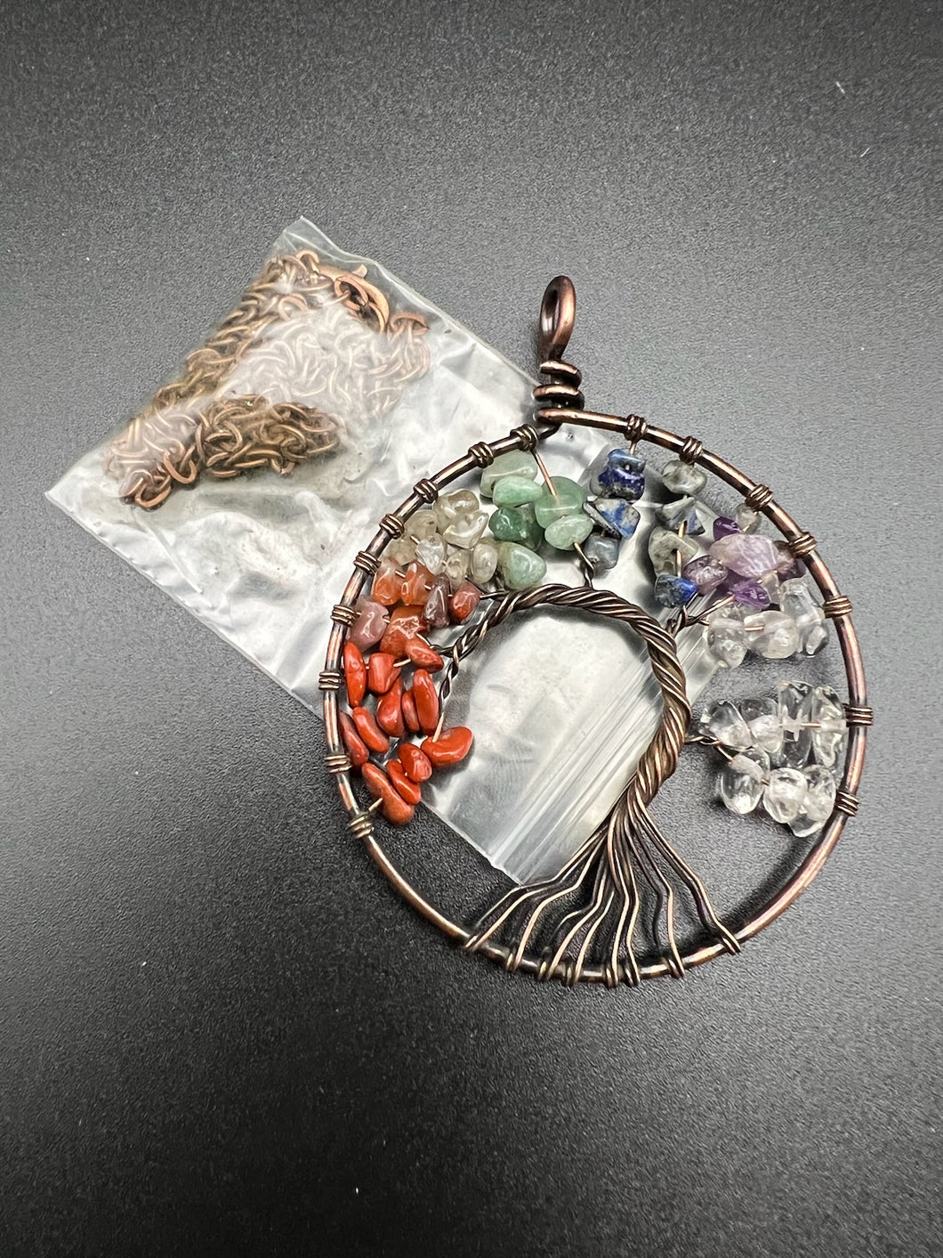 Tree of Life Necklace with Chakra Stones